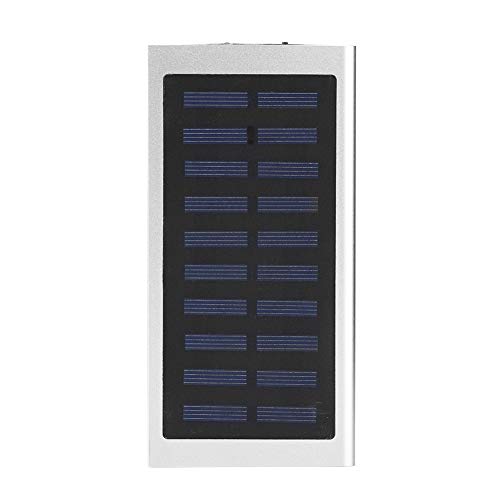 Mobile Batterieladebox, 10000mAh ultradünnes Schnellladegerät Solar Mobile Power Bank Case DIY-Kit, Solarbatterieladegerät mit Zwei USB-Anschlüssen(Silver) von Fdit