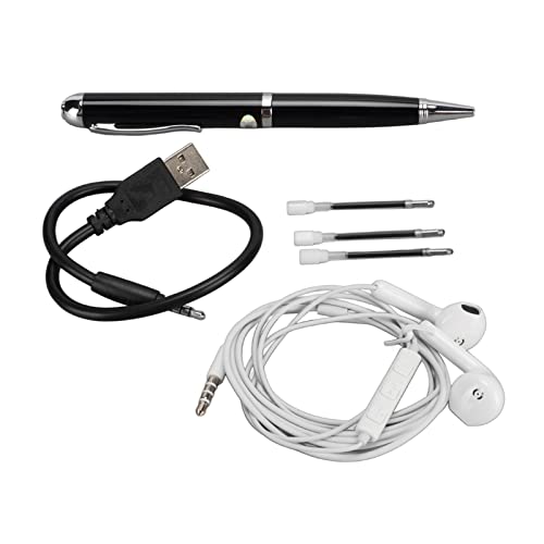 Pen Digital Voice Recorder, One Key Recording Voice Sound Recorder 2-Wege-Aufzeichnung Blindbedienung für Interviews Zum Lernen von Interviews (32G) von Fdit