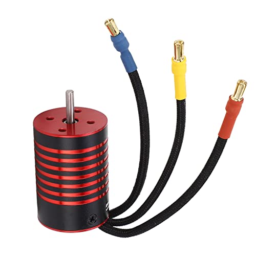 RC Bürstenloser Motor 4 Poles Motor 50000 U/Min für HSP Fernbedienungsauto Schwarz Rot (3200KV) von Fdit
