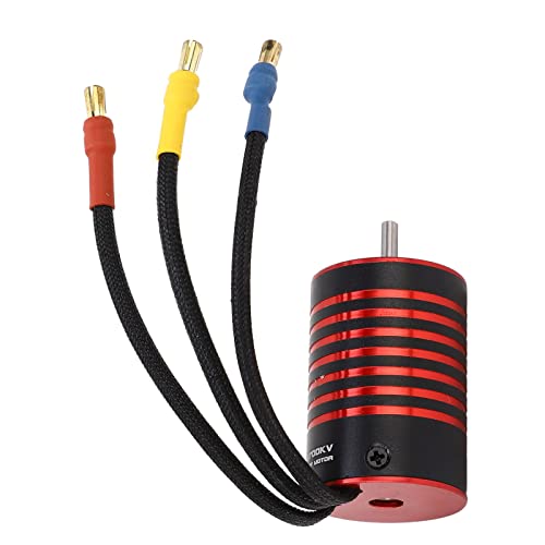 RC Bürstenloser Motor 4 Poles Motor 50000 U/Min für HSP Fernbedienungsauto Schwarz Rot (3700KV) von Fdit