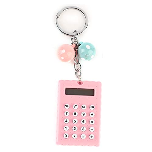 Schlüsselanhänger Taschenrechner, Taschen--Keks-Form, Elektronischer Taschenrechner 8-stellig mit Schöner Schlüsselschnalle für Kinder und Kinder-Studenten(Rosa) von Fdit