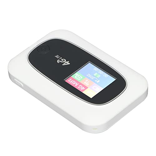 Tragbarer WiFi, Mobiler 4G WLAN Hotspot mit LED Display WLAN Router Bis zu 300 Mbit/s Übertragungsgeschwindigkeit, für Mobiltelefone, Laptops, Desktops, Tablet Computer(Weiß) von Fdit