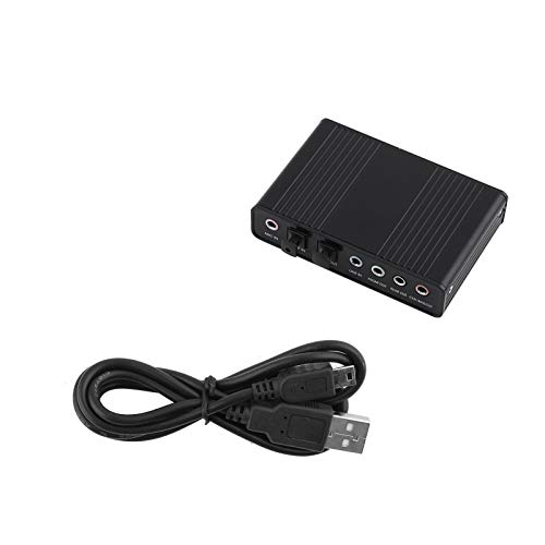 USB 5.1 Soundkarte, 6-Kanal Externer Digitaler Optischer SPDIF-Audioausgangsadapter für PC, Laptops, Desktop, Computer von Fdit