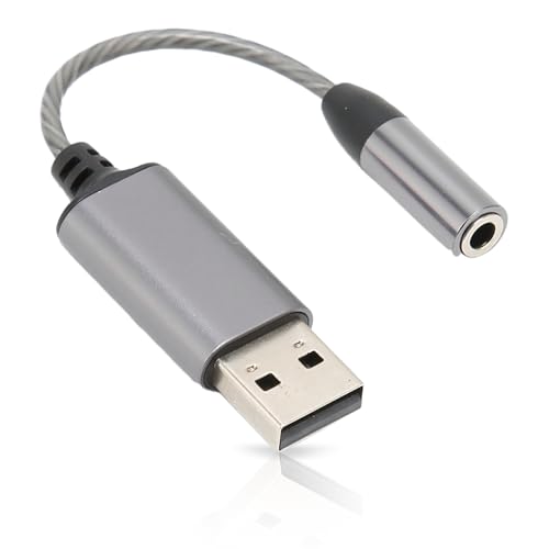 USB-auf-3,5-mm-Klinken-Audioadapter, Externer USB-auf-3,5-mm-Adapter Unterstützt Kopfhörer und Mikrofon Universelle Externe Soundkarte für PC und Gaming von Fdit