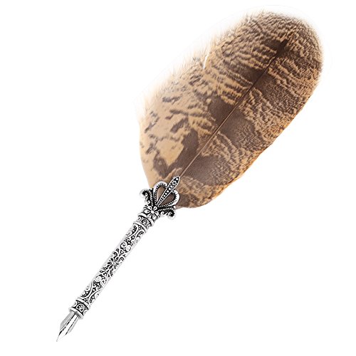 Vintage Style Quill Stift, 3Types Antique Federn Fountain Dip Stift Gut Aussehender Feder Dip Stift mit Geschenkbox und Stifthalter Zum Schreiben, Zeichnen (Stil fünf + 5 Stift Vintage Style Quill Stift, 3Types Antique Federn Fountain Dip Stift Gut Aussehender Feder Dip Stift mit Geschenkbox und Stifthalter Zum Schreiben, Zeichnen (Stil fünf + 5 Stift von Fdit
