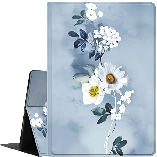 Feams Hülle für iPad 9./8./7. Generation, PU-Leder iPad 10.2 Hülle 2021 2020 2019 Flip Stand Cover mit Auto Wake/Sleep für iPad 9th/8th/7th Gen 10.2 Zoll 2021 2020 2019 Tablet, blaues Blumenmuster von Feams