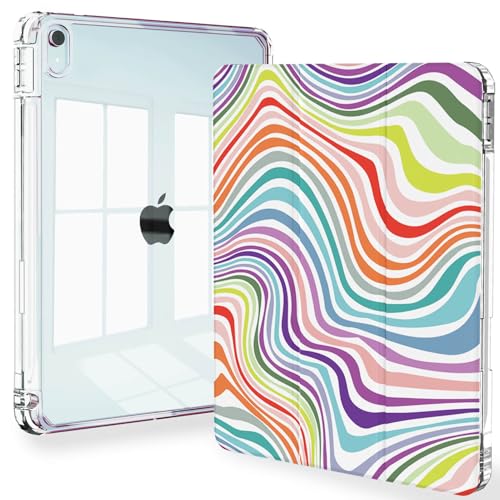Feams Schlanke Schutzhülle für iPad Air 11 Zoll M3 2025 / M2 2024, iPad Air 5. Generation 2022 / iPad Air 4. Generation 2020 10,9 Zoll (27,9 cm), transparente Rückseite mit Stifthalter und von Feams