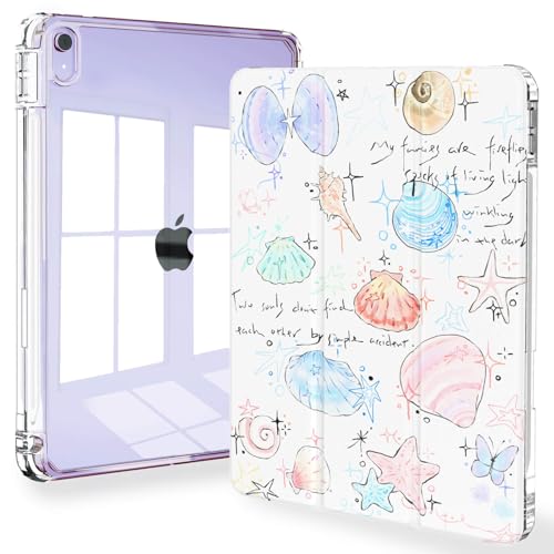Feams Schlanke Schutzhülle für iPad Air 11 Zoll M3 2025 / M2 2024, iPad Air 5. Generation 2022 / iPad Air 4. Generation 2020 10,9 Zoll (27,9 cm), transparente Rückseite mit Stifthalter und von Feams