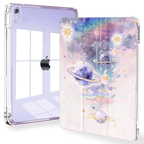 Feams Schlanke Schutzhülle für iPad Air 27,9 cm (11 Zoll) M3 2025 / M2 2024, iPad Air 5. Generation 2022 / iPad Air 4. Generation 2020 10,9 Zoll (27,9 cm), transparente Rückseite mit Stifthalter und von Feams