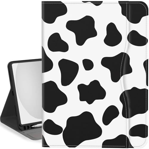 Feams Schutzhülle für iPad (A16) 11. Generation 11 Zoll 2025, iPad 10. Generation Hülle 10,9 Zoll 2022 Flip Stand Auto Sleep Cover mit Stifthalter und Tasche, Kuhdruck von Feams