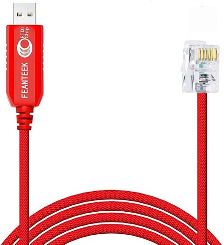 Feanteek USB auf RJ12 Skywatcher Teleskop AZGTI Halterung / AZGTe Mount PC Connect EQMOD Kabel als Ersatz für das Handsteuerungskabel (1,8 m) von Feanteek