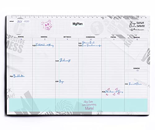 Wochenplaner block - Terminplaner für Termine und To do Liste - Tischkalender zum abreißen A4 32x22 von Febio