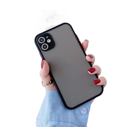 Kompatibel mit iPhone 12 Cover, 6,1 Zoll, Silky Touch Premium Soft Liquid Silikonkautschuk [Anti-Fingerabdruck] Flexible Ganzkörper-Schutzhülle, [stoßfest] [Fallschutz], Schwarz von Febliss