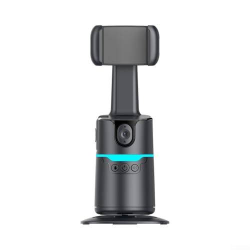 Feegow Auto Face & Body Tracking Phone Holder, 360° Rotation Phone Camera, Smart Stand with Gesture Recognition & Remote Control, Travel Case & Tripod (Black) von Feegow
