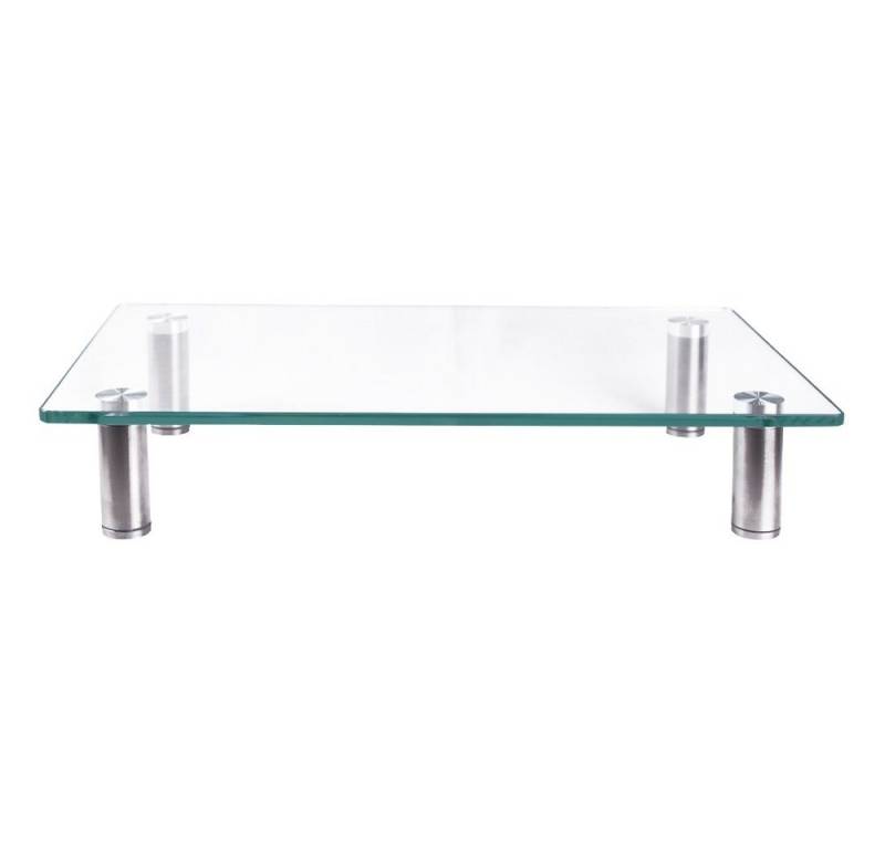 Feel2Home Monitor-Halterung Monitorerhöhung Bildschirmerhöhung Tisch TV Aufsatz versch. Größen, (bis 0 Zoll, Stück, 1-tlg., Premium-Monitor Tisch, Sicherheitsglas) von Feel2Home