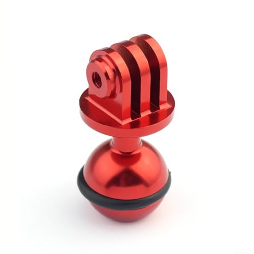 Feeshoppher Tauchen Action Kamera Kugelgelenk Halterung, 1 Zoll Adapter, Aluminiumlegierung mit eloxierter Oberfläche zum Schutz (Rot) von Feeshoppher