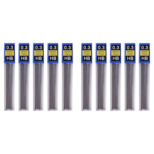 Feeuid 10 Stück Bleistiftminen, Bleistiftminen, Büro-Schreibzubehör, Bleistifte, Studenten-Schreibwaren, Bleistiftminen (0,3 mm) von Feeuid