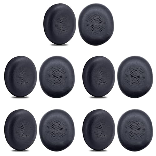 Feeuid 10x -Ohrpolster für Elite 45H Evolve2 65 MS/Wireless Kopfhörer - Protein-Leder/Ohrpolster/Ohrmuscheln (Schwarz) von Feeuid