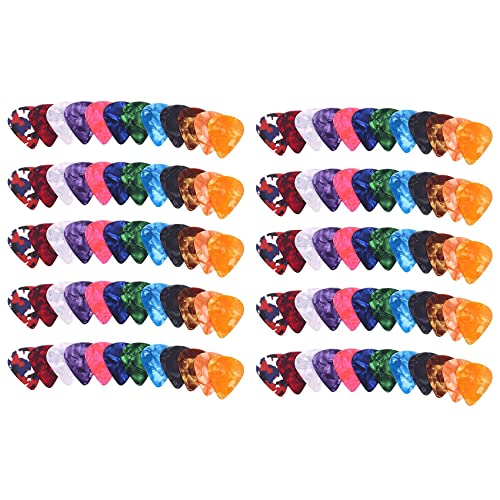 Feeuid 120 bunte Plektren für abstrakte Gitarre, Bass, E-Gitarre, Akustikgitarre, inkl. 0,46 mm, 0,71 mm, 0,96 mm Feeuid 120 bunte Plektren für abstrakte Gitarre, Bass, E-Gitarre, Akustikgitarre, inkl. 0,46 mm, 0,71 mm, 0,96 mm von Feeuid
