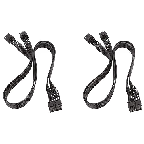 Feeuid 2 x Grafikkarte Psu 12 Pin zu Dual 8 Pin (6 + 2) Modulare Stromversorgung PCI-E für P-860 P-1000 X-1050 (60 cm) von Feeuid