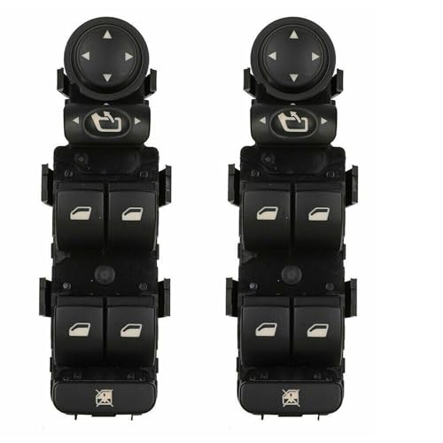 Feeuid 2X Autoschalter Linker Fensterheber Schalter für Tür Vorne Links Elektrischer Fensterheber Schalter 6554HQ ET100730140 für C5 I und II C8 von Feeuid