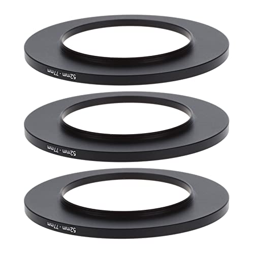 Feeuid 3 x Step Up Objektivfilter-Adapter 52 mm auf 77 mm für Kamera von Feeuid