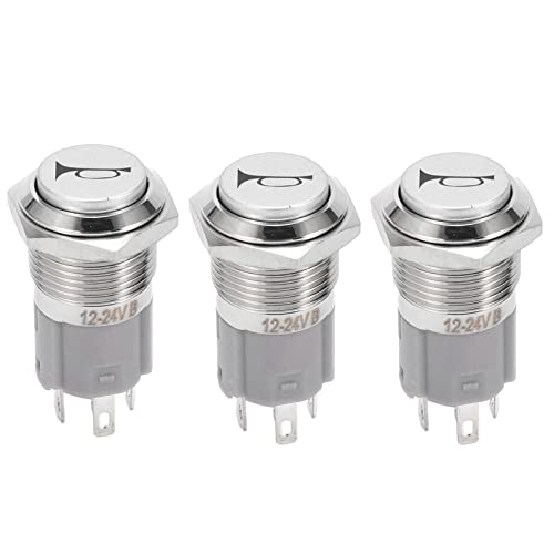 Feeuid 3X 12V 16mm Auto LED Licht Momentan Hupenknopf Metallschalter Druckknopf Blau Feeuid 3X 12V 16mm Auto LED Licht Momentan Hupenknopf Metallschalter Druckknopf Blau von Feeuid