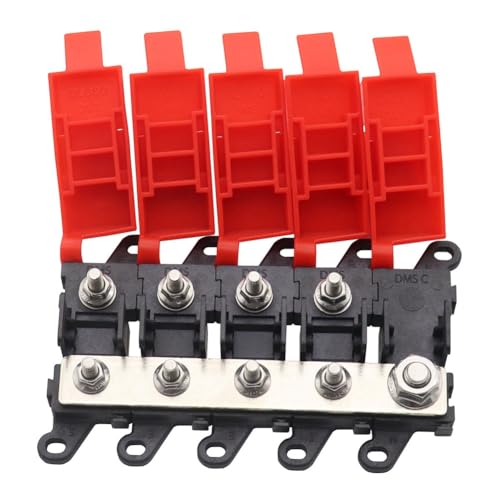 Feeuid 4-Wege-Verteilerblock 200A für Autos, Lastwagen, Wohnmobile, Verteilung im Marinebereich und SUV BDFS MIDI-Sicherungshalter mit Bolzenmontage Feeuid 4-Wege-Verteilerblock 200A für Autos, Lastwagen, Wohnmobile, Verteilung im Marinebereich und SUV BDFS MIDI-Sicherungshalter mit Bolzenmontage von Feeuid