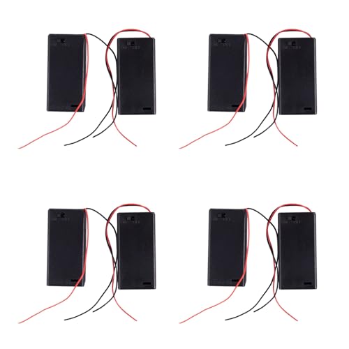Feeuid 4Stück 2 X AA 3V Batterie Halter Slot Wired ON/Off-Schalter mit Abdeckung von Feeuid