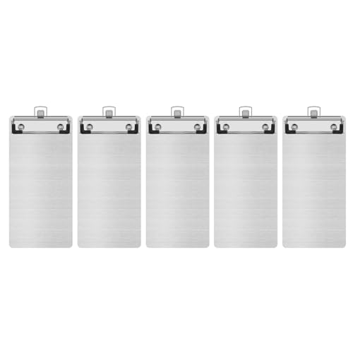 Feeuid 5X Metall-Aluminium-Klemmbrett mit Stifthalter 4,1 X 8,4 Mini-Aluminium-Klemmbrett A5-Klemmbrett für Büro, Schule Feeuid 5X Metall-Aluminium-Klemmbrett mit Stifthalter 4,1 X 8,4 Mini-Aluminium-Klemmbrett A5-Klemmbrett für Büro, Schule von Feeuid
