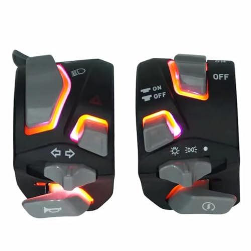 Feeuid 7/8 22 mm Universal-Motorrad-Lenkerschalter Scheinwerfer Warnung Blinker Blinklicht Signal Hupe Startknopf mit Led B Feeuid 7/8 22 mm Universal-Motorrad-Lenkerschalter Scheinwerfer Warnung Blinker Blinklicht Signal Hupe Startknopf mit Led B von Feeuid