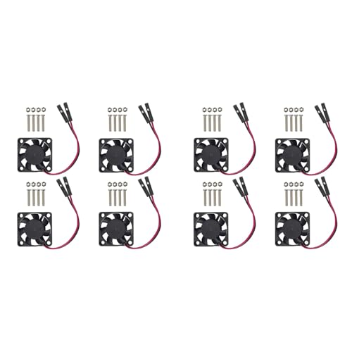 Feeuid 8 Stück bürstenloser CPU-Lüfter Kühlkörper 3,3 V 5 V für Raspberry Pi4 Pi3 B+, Pi 3, Pi 2, Pi 1 B+ Feeuid 8 Stück bürstenloser CPU-Lüfter Kühlkörper 3,3 V 5 V für Raspberry Pi4 Pi3 B+, Pi 3, Pi 2, Pi 1 B+ von Feeuid