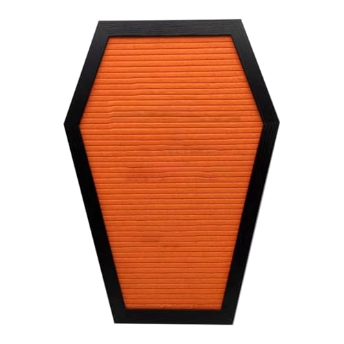 Feeuid Gespenster-Sarg mit Gespenstern und Jahreszeiten, auf Holzrahmen, Halloween-Dekoration, Gothic-Stil, gruseliges Geschenk, Orange von Feeuid