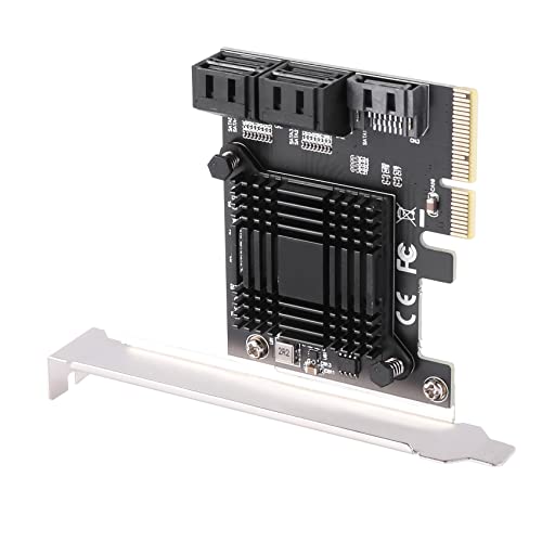 Fegtrty PCIE auf 5-Port SATA III 6 Gbit/S SATA Controller Erweiterung Karte Computer Chassis Adapter Karte JMB585 mit 5 Kabeln von Fegtrty