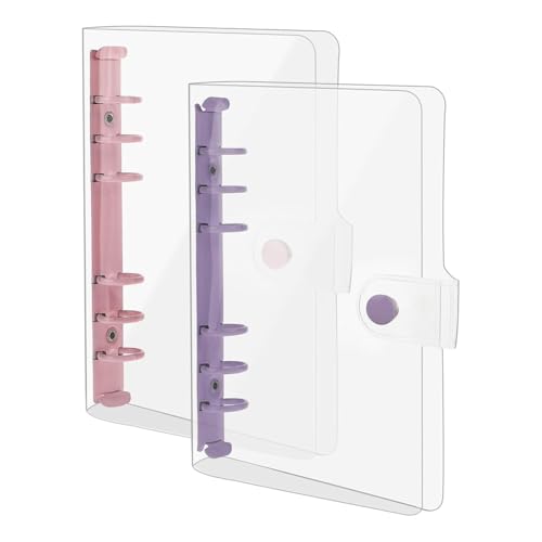 Fegtrtyoa 2er-Pack A6-Ordner Aus Weichem PVC mit 6 Ringen, Transparenter Budgetordner, Nachfüllbarer Planerordner, Ringbuchdeckel mit Druckknopf Fegtrtyoa 2er-Pack A6-Ordner Aus Weichem PVC mit 6 Ringen, Transparenter Budgetordner, Nachfüllbarer Planerordner, Ringbuchdeckel mit Druckknopf von Fegtrtyoa