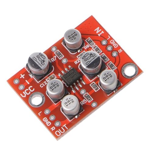 Fegtrtyoa 5 Stück DC 5V-15V AD828 Stereo-Vorverstärker-Vorverstärker- AMP- Mikrofon-Vorverstärker- von Fegtrtyoa