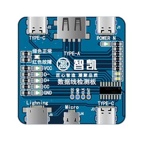 Fegtrtyoa Data Cable Detection Board USB Kabeltester für IOS Android Typ-C Kurzschluss EIN-Aus-Schaltung Testplatine Werkzeug von Fegtrtyoa