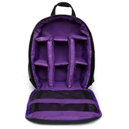 Fegtrtyoa Multifunktionale Digitalkamera-Rucksacktasche, Wasserdicht, für Den Außenbereich, DSLR-Kameratasche, Objektivtasche, DSLR-Kameratasche, Lila von Fegtrtyoa