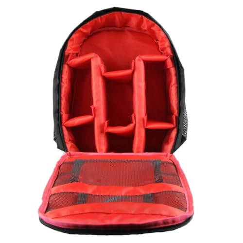 Fegtrtyoa Multifunktionale Digitalkamera-Rucksacktasche, Wasserdicht, für Den Außenbereich, DSLR-Kameratasche, Objektivtasche, DSLR-Kameratasche, Rot von Fegtrtyoa