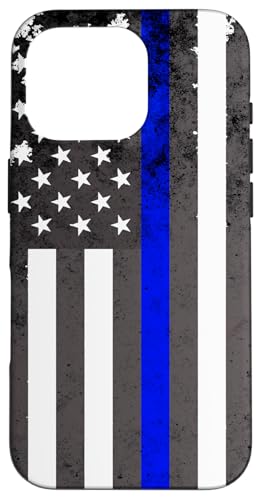 Hülle für iPhone 16 Pro Blue Line Flagge USA LEO Tactical von Fei Long Design Hub