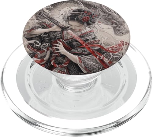 Japanischer Katana-Drache PopSockets PopGrip für MagSafe von Fei Long Design Hub
