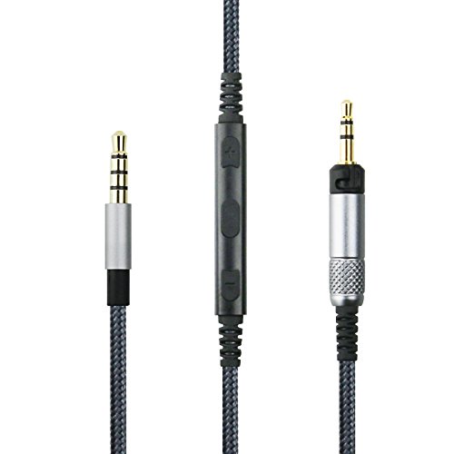 FeiYen Ersatzkabel für Audio Technica ATH-M50x / ATH-M40x / ATH-M70x Kopfhörer, Lautstärkeregler und Mikrofon kompatibel mit iPhone von FeiYen