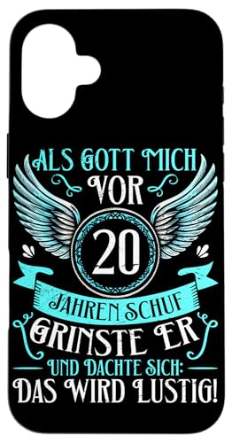 Als Gott mich vor 20 Jahren schuf 20. Geburtstagsfeier Hülle für iPhone 16 Plus Als Gott mich vor 20 Jahren schuf 20. Geburtstagsfeier Hülle für iPhone 16 Plus von Feier Party 20. Geburtstag Feiern Männer
