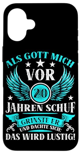Als Gott mich vor 20 Jahren schuf 20. Geburtstagsfeier Hülle für iPhone 16 Plus Als Gott mich vor 20 Jahren schuf 20. Geburtstagsfeier Hülle für iPhone 16 Plus von Feier Party 20. Geburtstag Feiern Männer