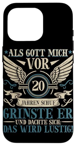 Als Gott mich vor 20 Jahren schuf 20. Geburtstagsfeier Hülle für iPhone 16 Pro Als Gott mich vor 20 Jahren schuf 20. Geburtstagsfeier Hülle für iPhone 16 Pro von Feier Party 20. Geburtstag Feiern Männer