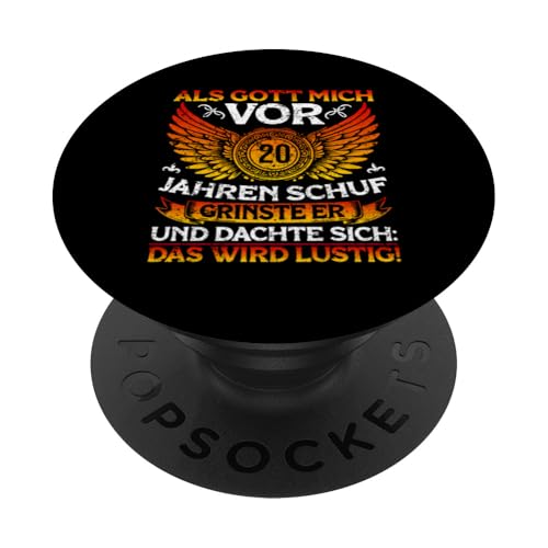 Als Gott mich vor 20 Jahren schuf 20. Geburtstagsfeier PopSockets Klebender PopGrip Als Gott mich vor 20 Jahren schuf 20. Geburtstagsfeier PopSockets Klebender PopGrip von Feier Party 20. Geburtstag Feiern Männer