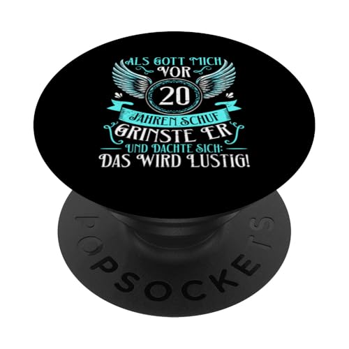 Als Gott mich vor 20 Jahren schuf 20. Geburtstagsfeier PopSockets Klebender PopGrip Als Gott mich vor 20 Jahren schuf 20. Geburtstagsfeier PopSockets Klebender PopGrip von Feier Party 20. Geburtstag Feiern Männer