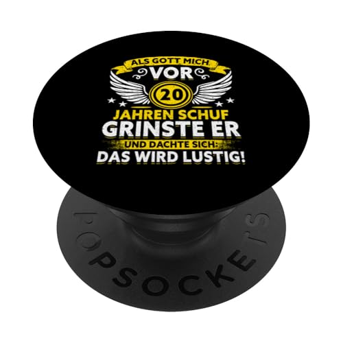 Als Gott mich vor 20 Jahren schuf 20. Geburtstagsfeier PopSockets Klebender PopGrip Als Gott mich vor 20 Jahren schuf 20. Geburtstagsfeier PopSockets Klebender PopGrip von Feier Party 20. Geburtstag Feiern Männer