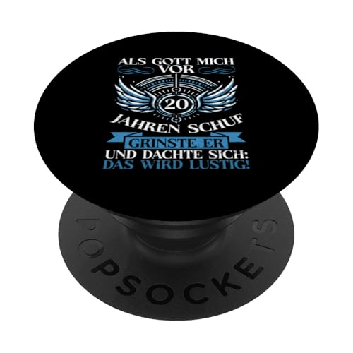 Als Gott mich vor 20 Jahren schuf 20. Geburtstagsfeier PopSockets Klebender PopGrip Als Gott mich vor 20 Jahren schuf 20. Geburtstagsfeier PopSockets Klebender PopGrip von Feier Party 20. Geburtstag Feiern Männer