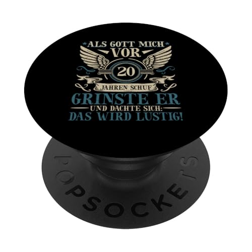 Als Gott mich vor 20 Jahren schuf 20. Geburtstagsfeier PopSockets Klebender PopGrip Als Gott mich vor 20 Jahren schuf 20. Geburtstagsfeier PopSockets Klebender PopGrip von Feier Party 20. Geburtstag Feiern Männer